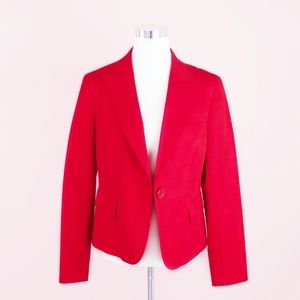 Lafayette 148 New York Red Blazer Jacket Cotton